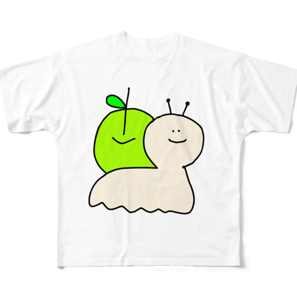 ゆるいもの倶楽部の🐌カタツムりんご🍏 フルグラフィックTシャツ