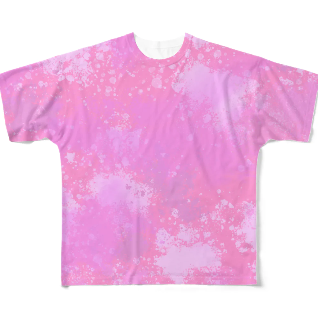 amamartの迷彩柄薄いピンク系 All-Over Print T-Shirt