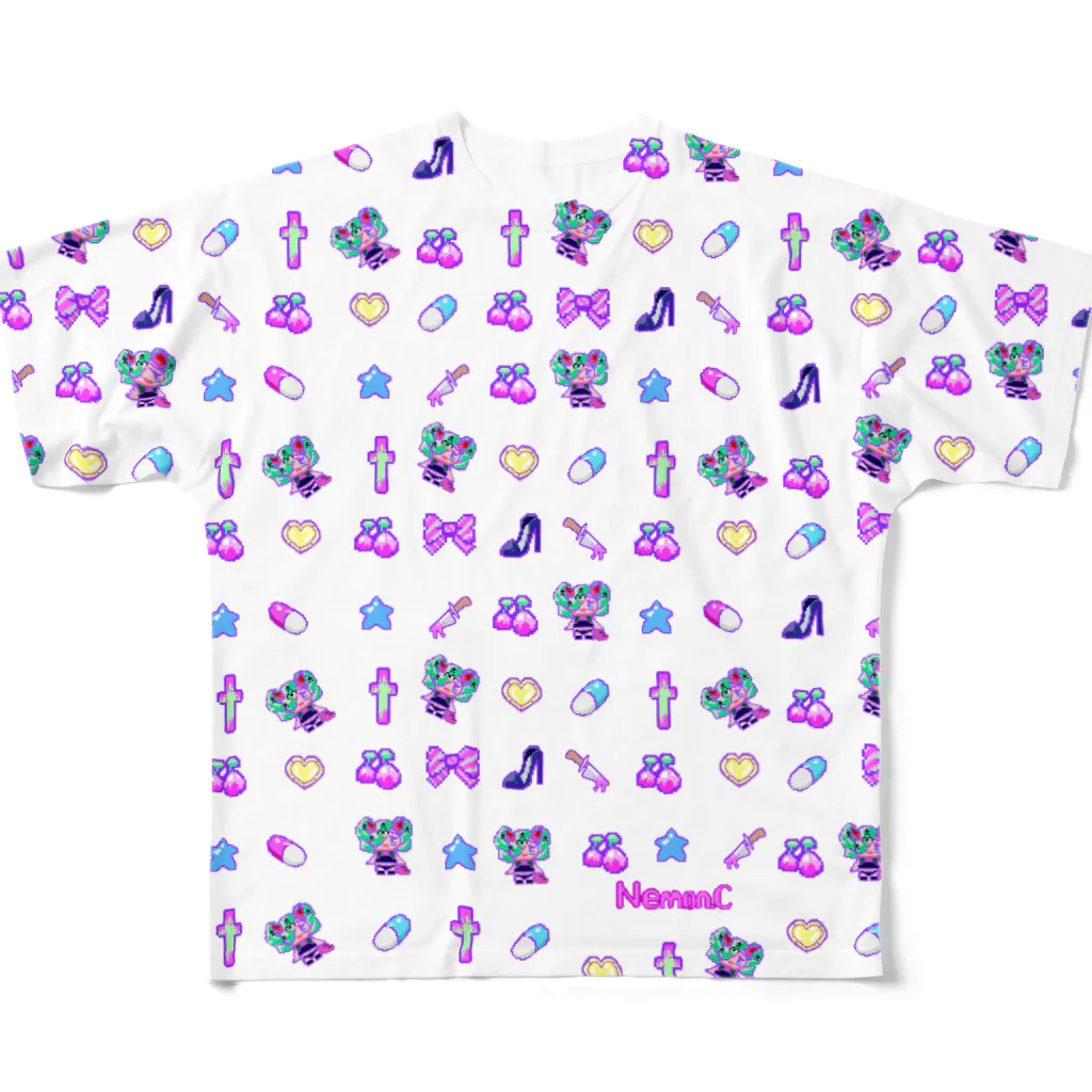 Nemon.Cのあぁちゃまのゆめかわ8bit All-Over Print T-Shirt