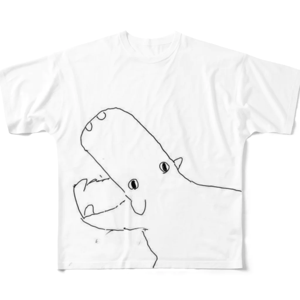 怠者人鳥のかば🦛 풀그래픽 티셔츠