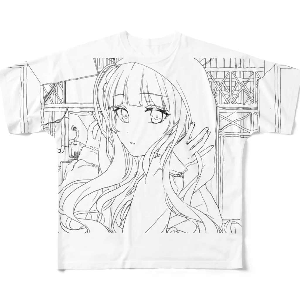 一希凛🦒👿男の娘Vtuberの一希凛　ラフグッズ2 All-Over Print T-Shirt