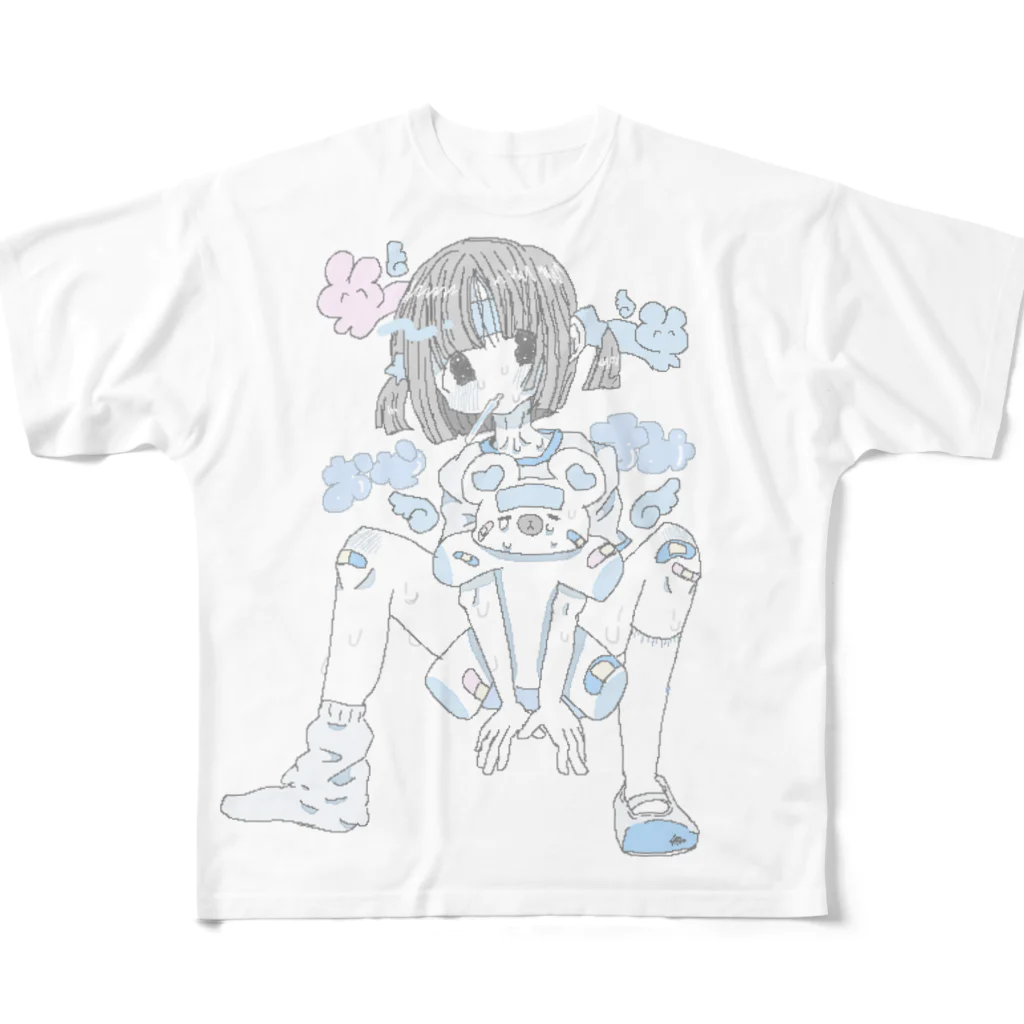 パウチのお砂糖屋さんのおやすみちゃんシリーズ All-Over Print T-Shirt