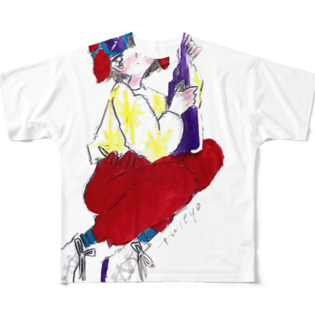 ついえよのズッキュンガール All-Over Print T-Shirt