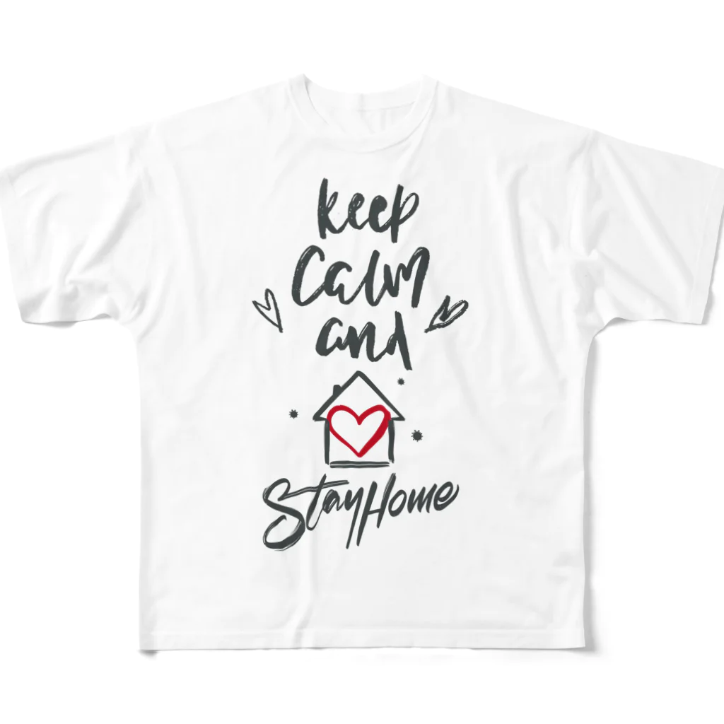 シェアメディカルブランドショップのKeep Calm and Stay Home フルグラフィックTシャツ