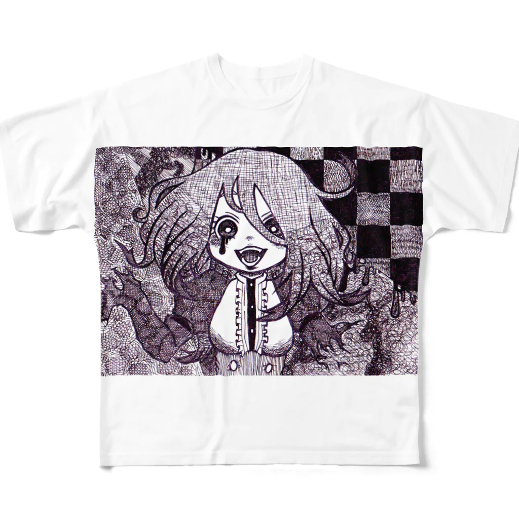 ないとめあ★ほらーはうす！の暗い絵本の少女 All-Over Print T-Shirt