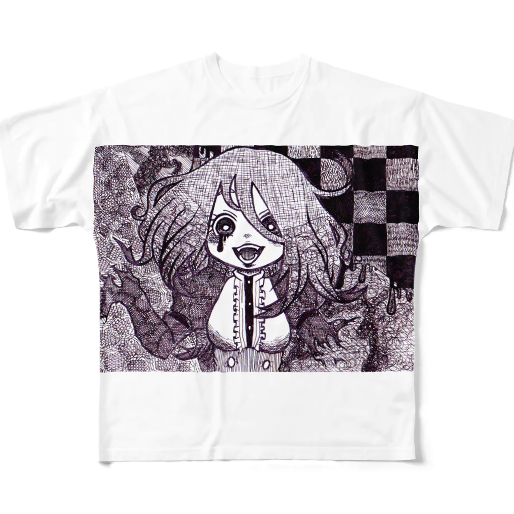 ないとめあ★ほらーはうす！の暗い絵本の少女 フルグラフィックTシャツ