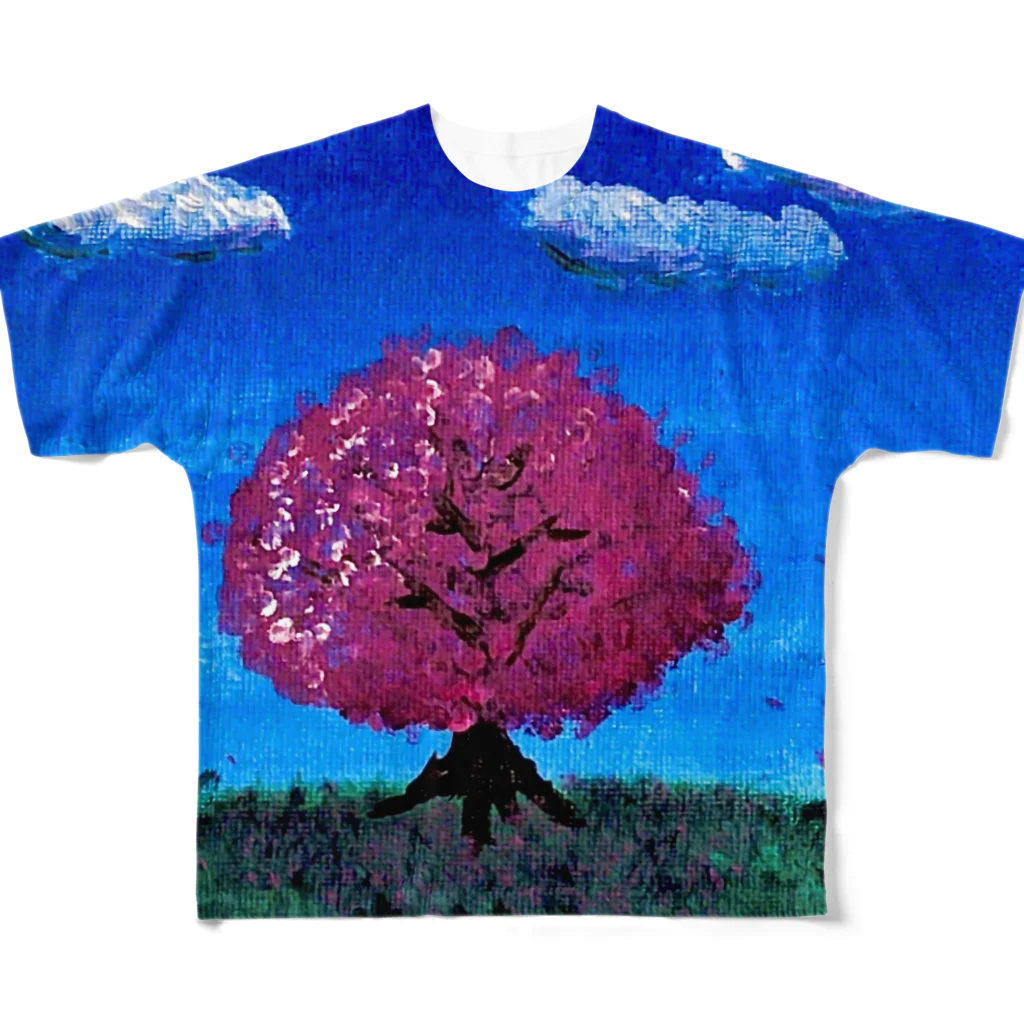 BLUE FEATHERの桜ポップ All-Over Print T-Shirt