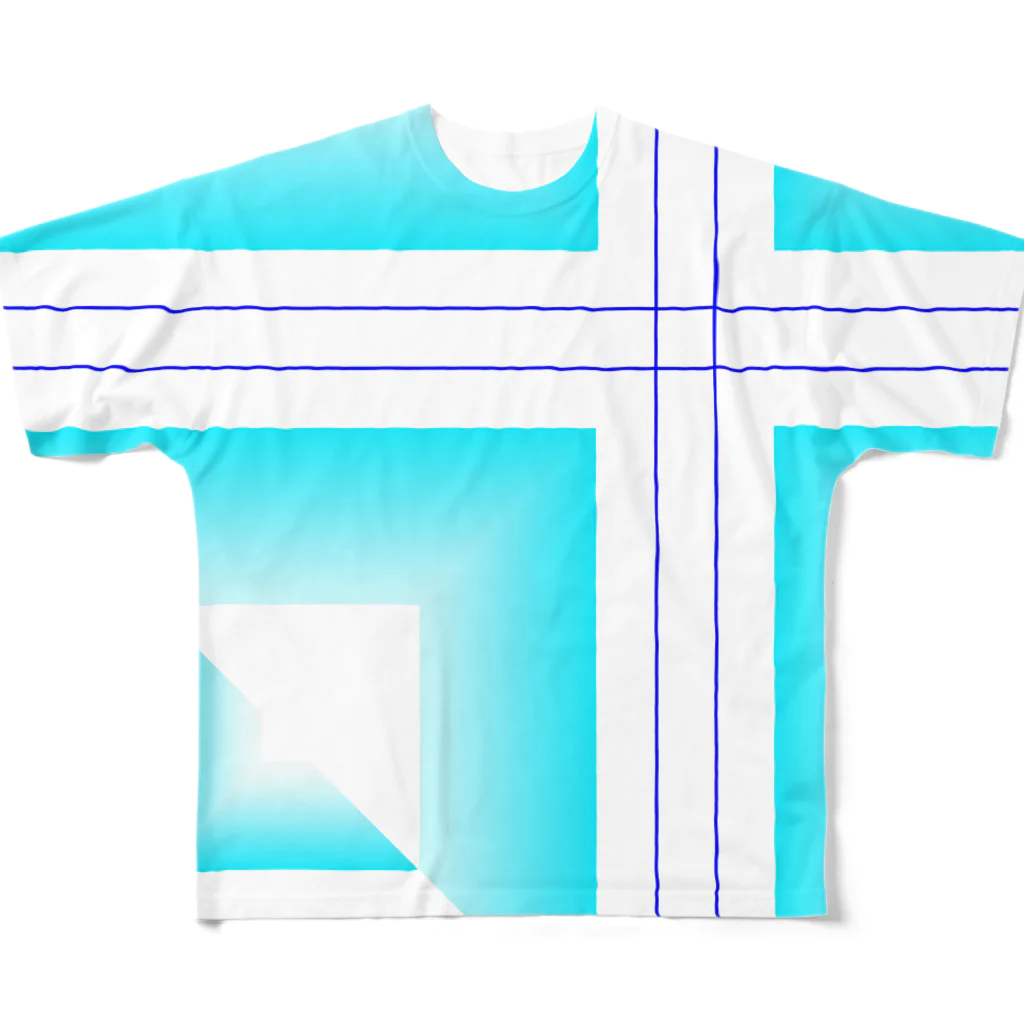 sevenoverlineのcrossroad -icecolor- All-Over Print T-Shirt