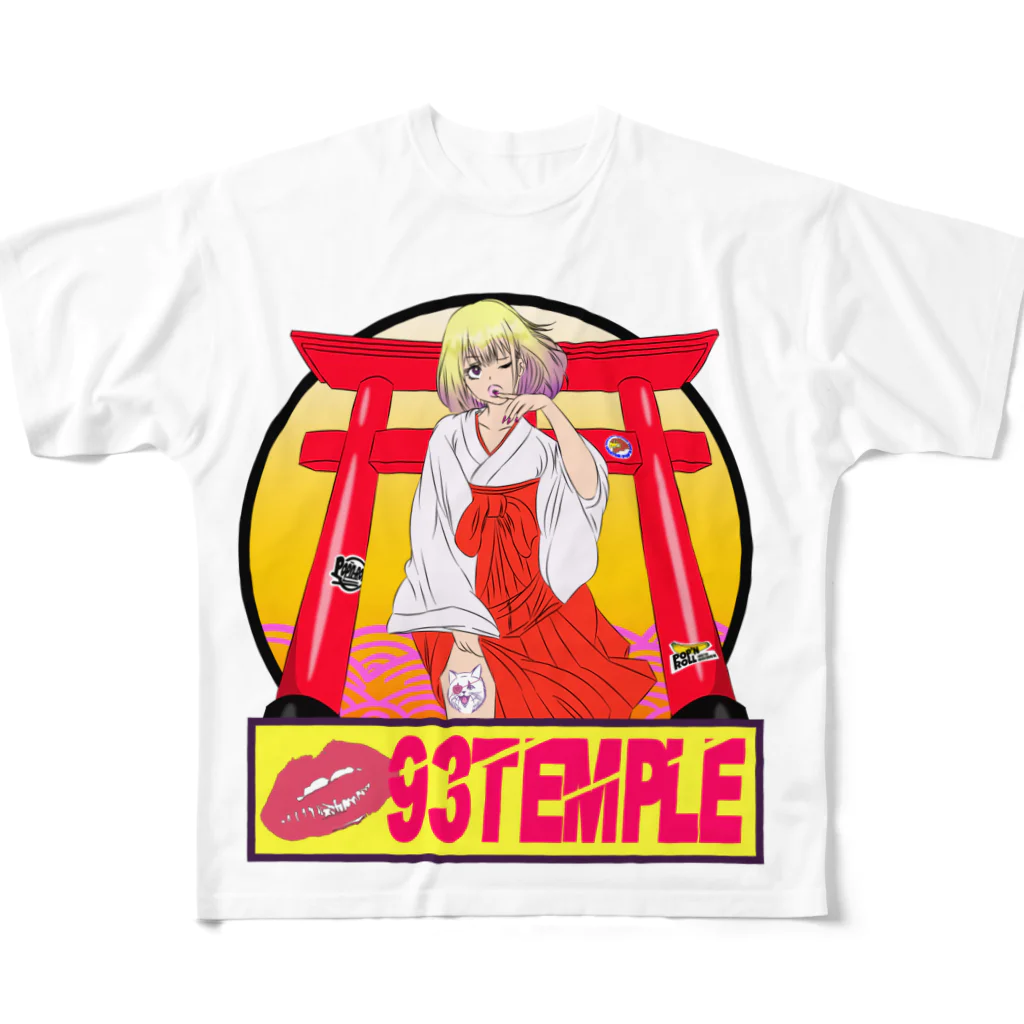 POP'N ROLLの93TEMPLE フルグラフィックTシャツ