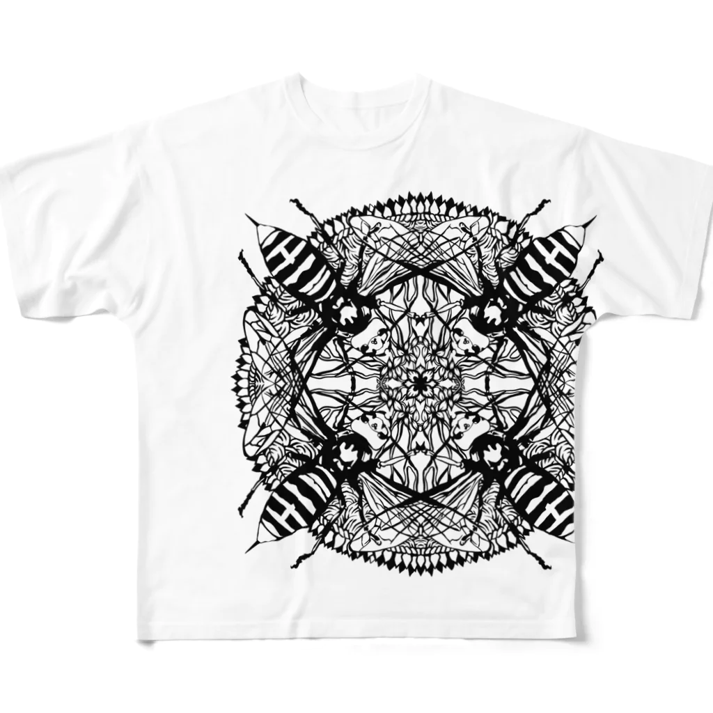 氷海屋の蜂曼荼羅 All-Over Print T-Shirt