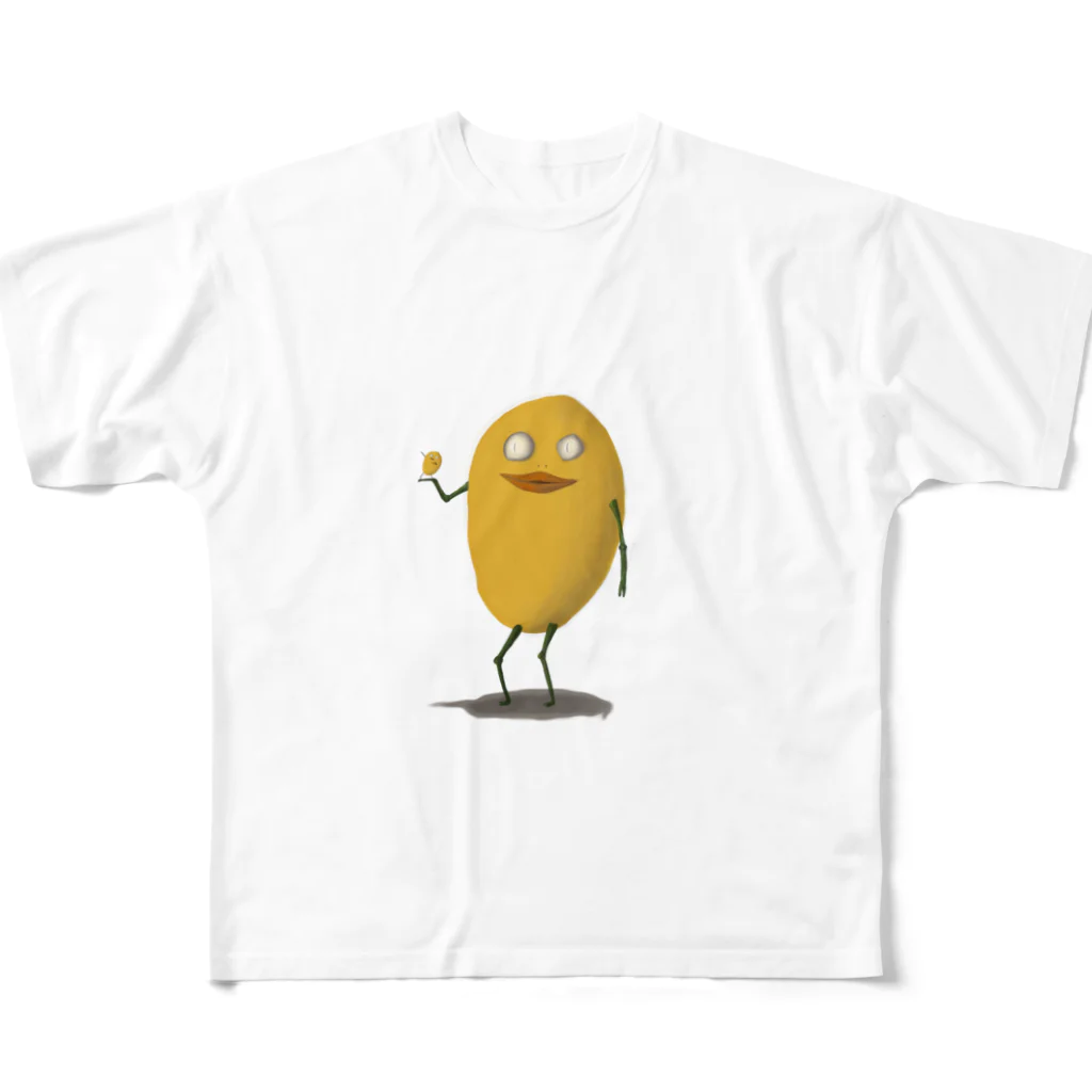 アヤシイモノ売り場のレモン（大）レモン（小） フルグラフィックTシャツ