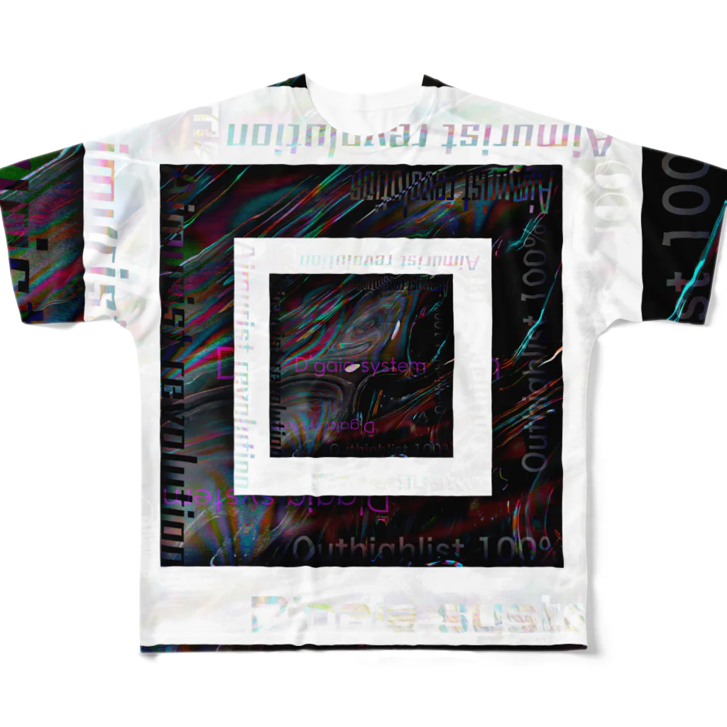 Aimurist のテキスト2021 融合モノクロ All-Over Print T-Shirt