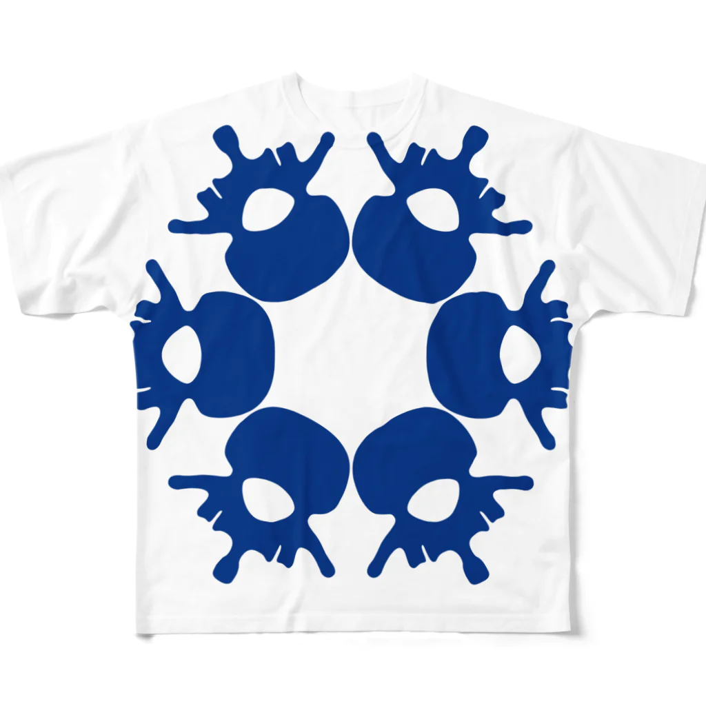 anatomy_and_graphicのsnowflakes (vertebrae d) フルグラフィックTシャツ