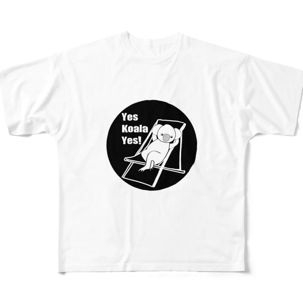 Ito  YoshiのYes Koala yes Black All-Over Print T-Shirt