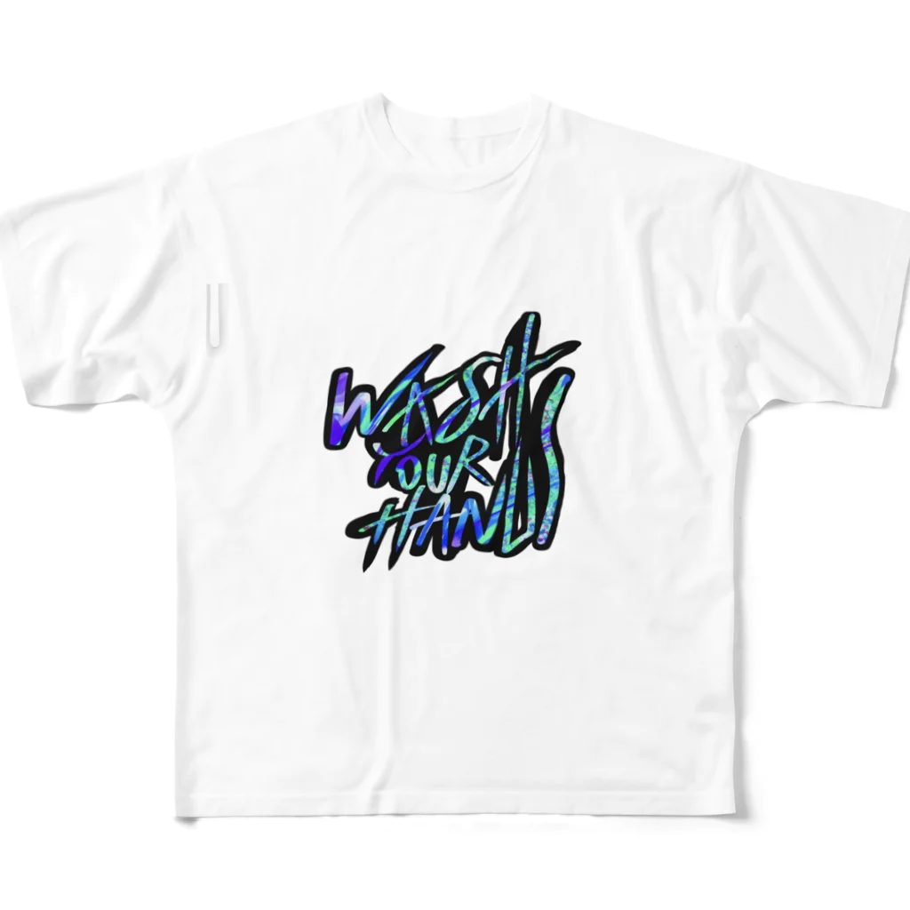 のす氏の服屋のwash your hands フルグラフィックTシャツ