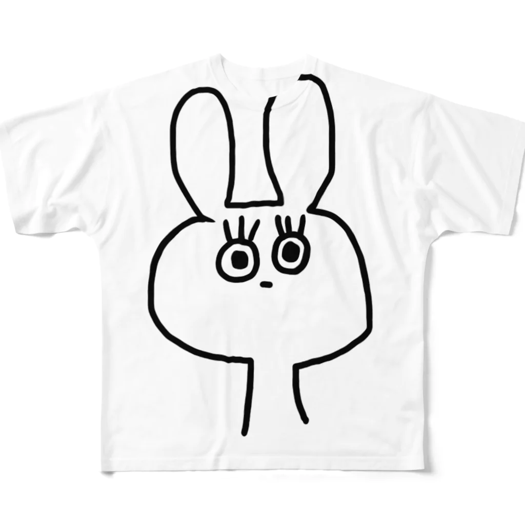 もふもふのウサギ All-Over Print T-Shirt