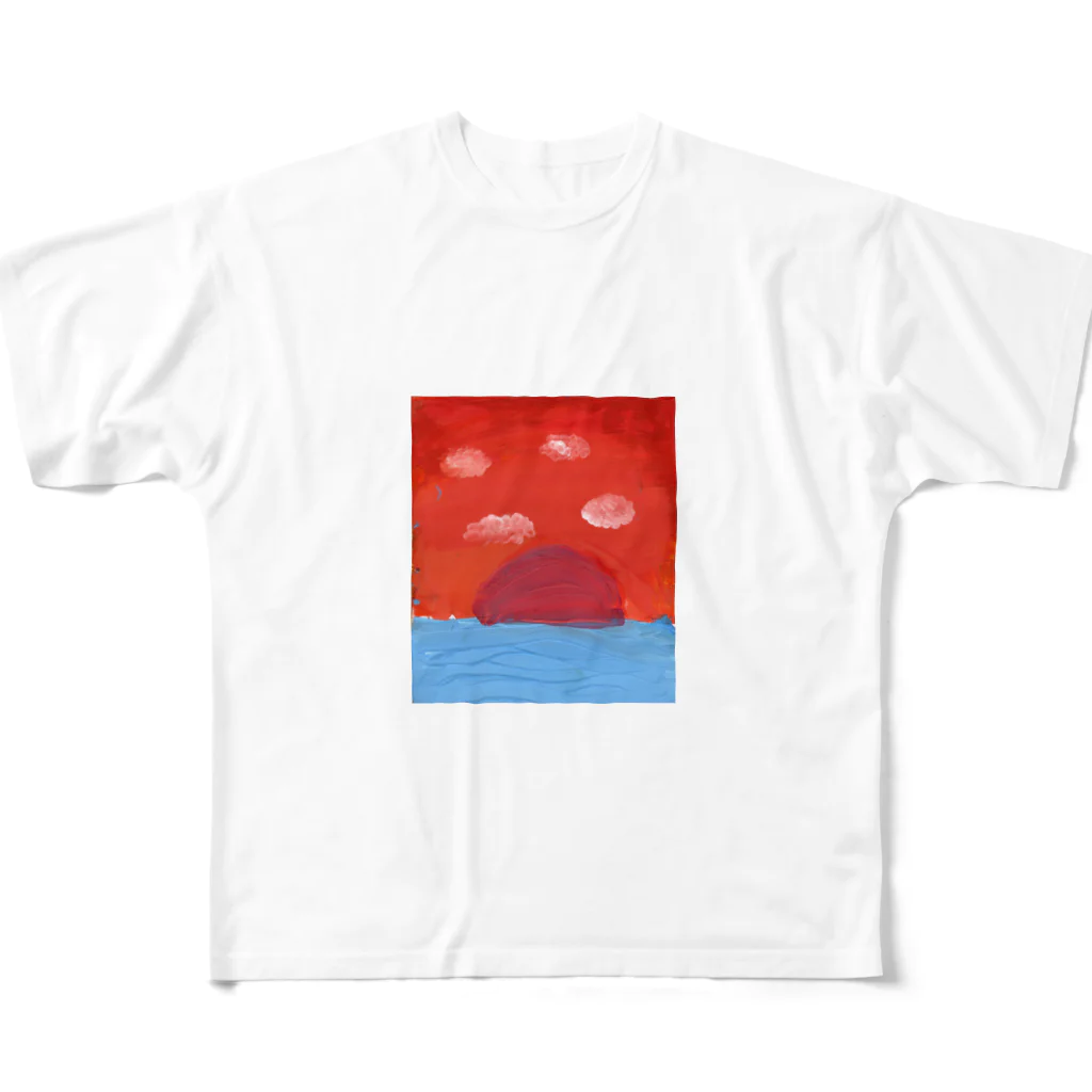 MONERIZAの夕日 フルグラフィックTシャツ