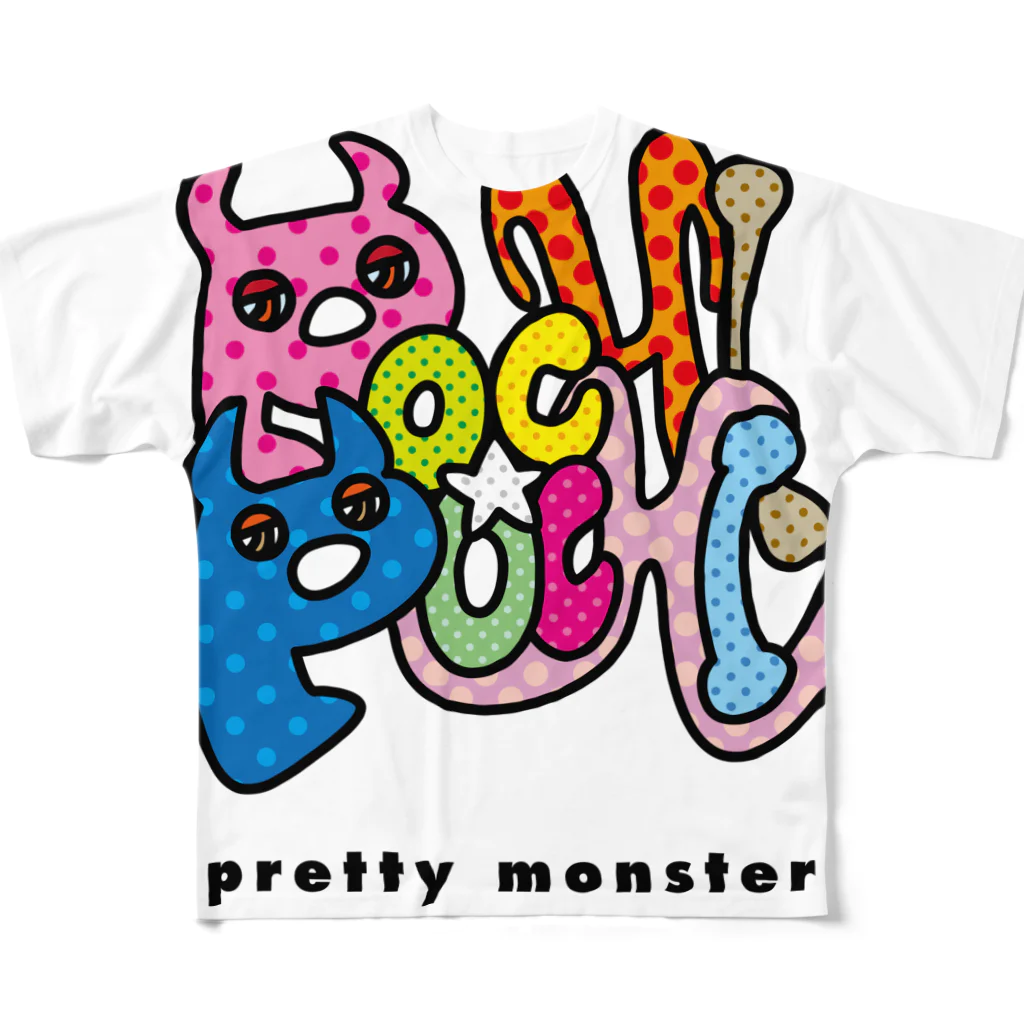 pochi-pochiのpochi-pochiマーク フルグラフィックTシャツ