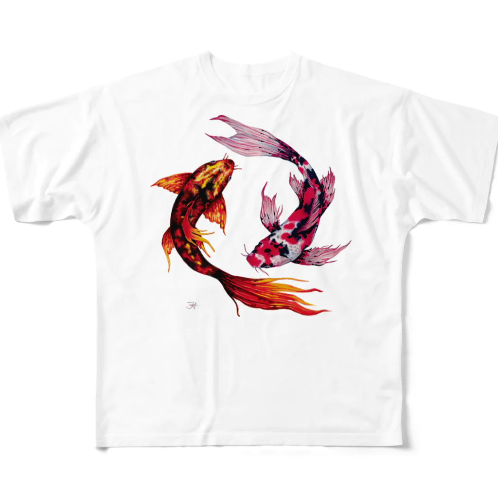 Jennya/イラストの鯉に恋して フルグラフィックTシャツ