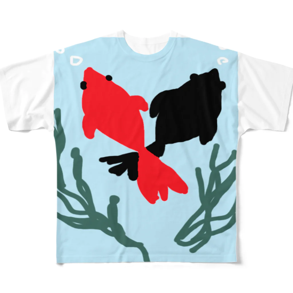 inko andの交錯する金魚 All-Over Print T-Shirt