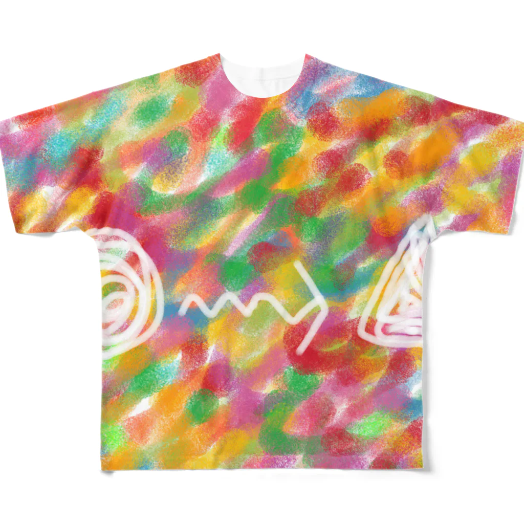 DAYUの派手グラフィックまるさんかく All-Over Print T-Shirt