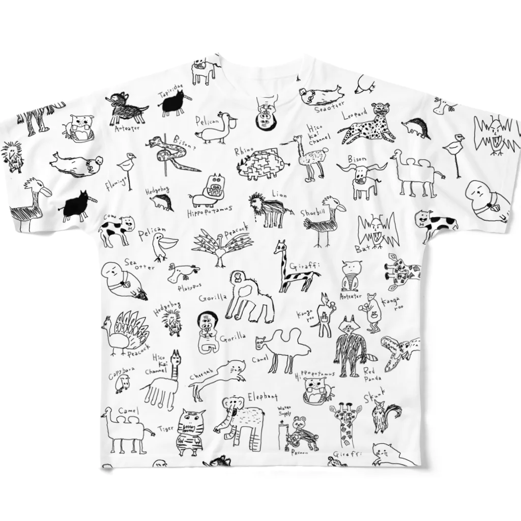 ひこ界ちゃんねるの単彩 All-Over Print T-Shirt