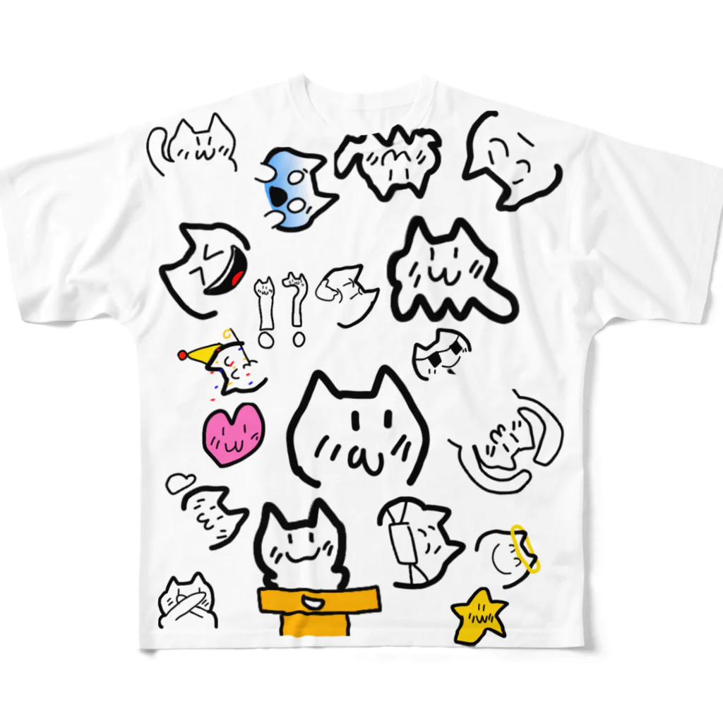 あぁるごん(ぬこちゃんず）のぬこちゃんずEMOJI フルグラフィックTシャツ