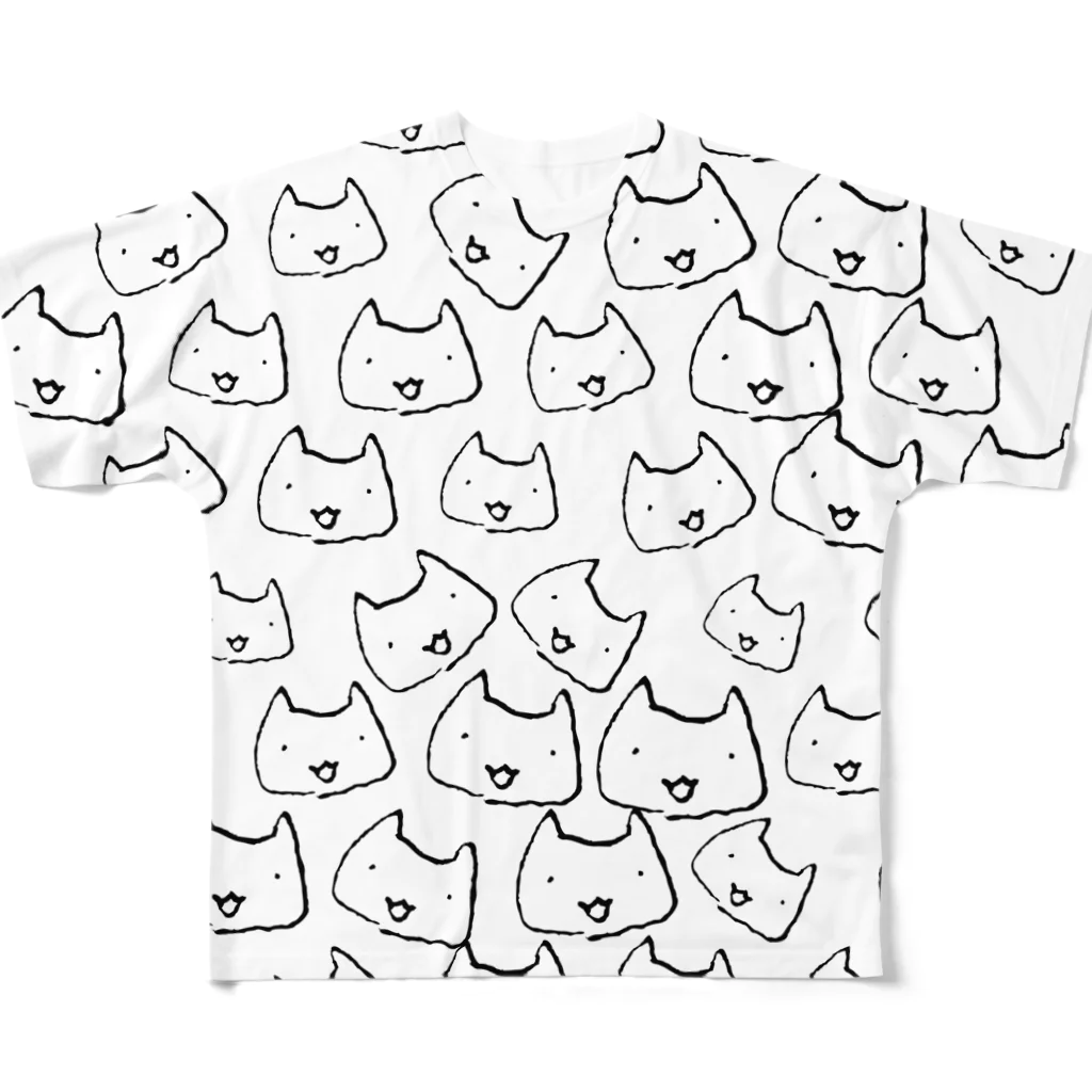 山形催し物カレンダー直売所の猫大明神まみれ All-Over Print T-Shirt