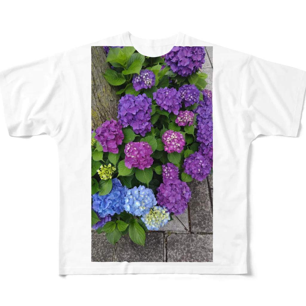 ももたんの紫陽花 All-Over Print T-Shirt