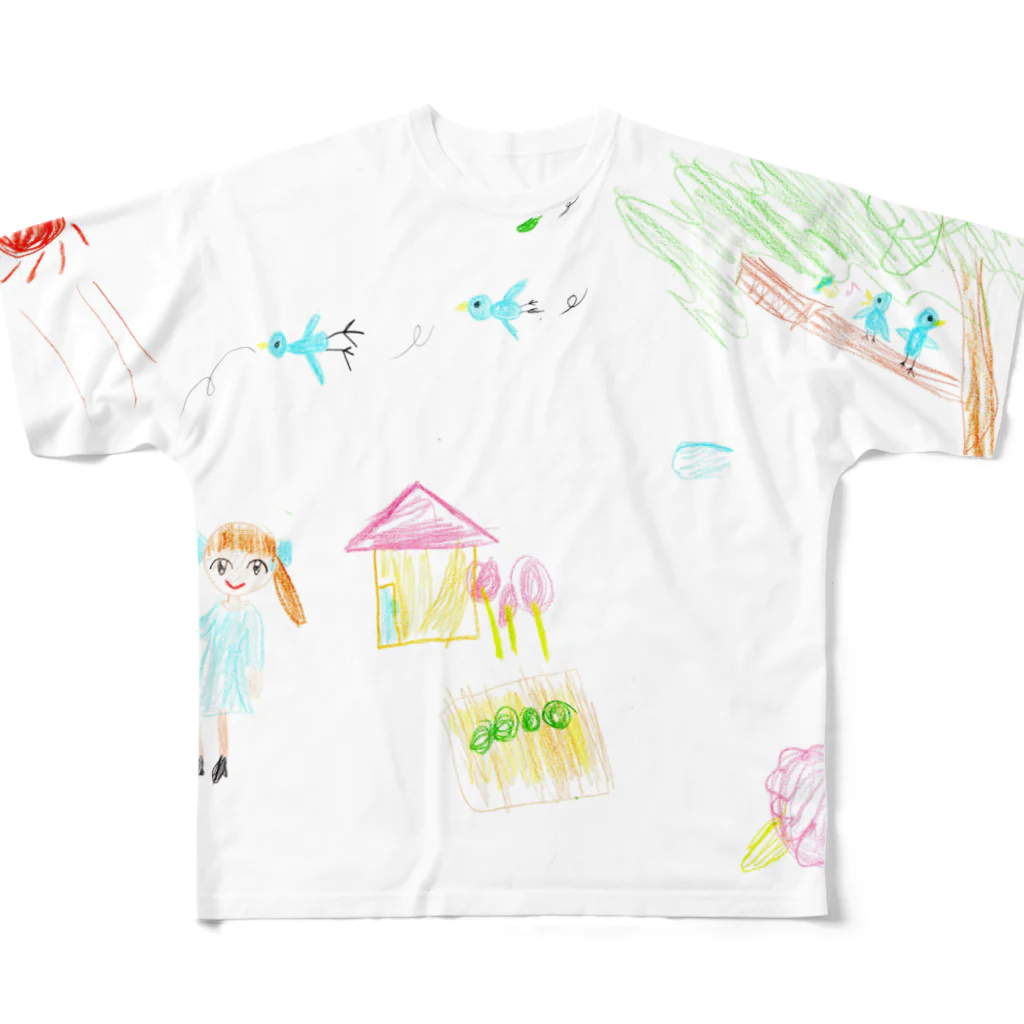 primurascoticaの青い鳥のいる風景 All-Over Print T-Shirt