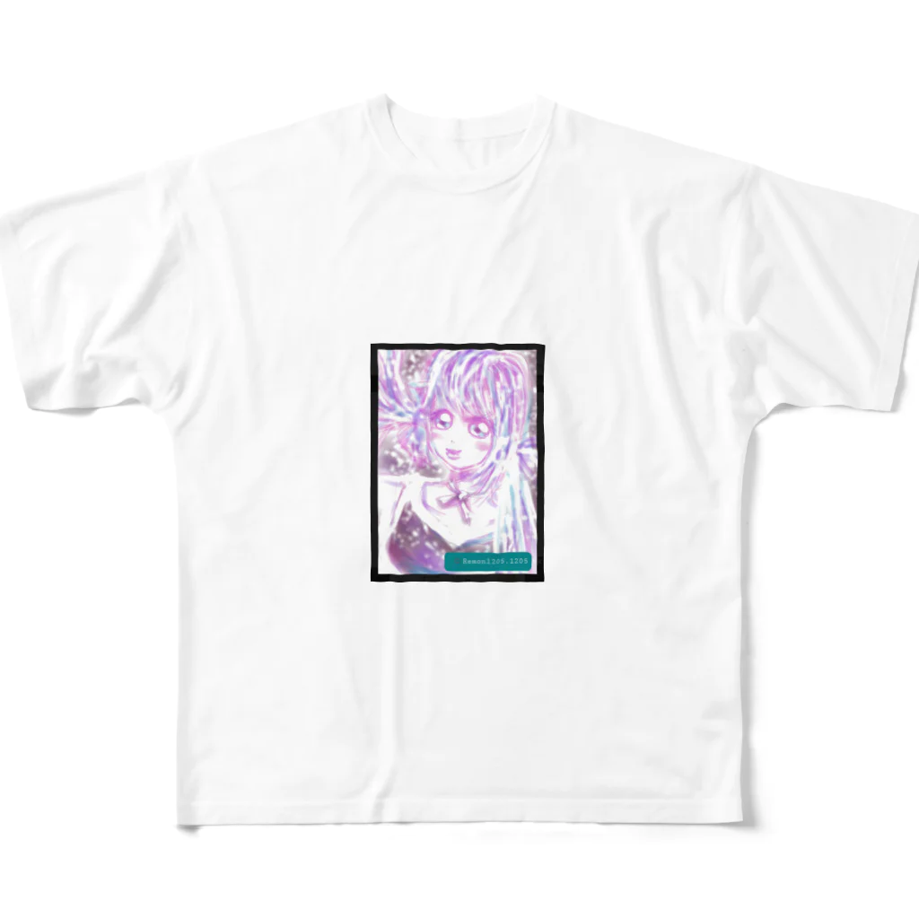 レモンかわいい女子♥️オリジナルショップのキラキラ女子 フルグラフィックTシャツ