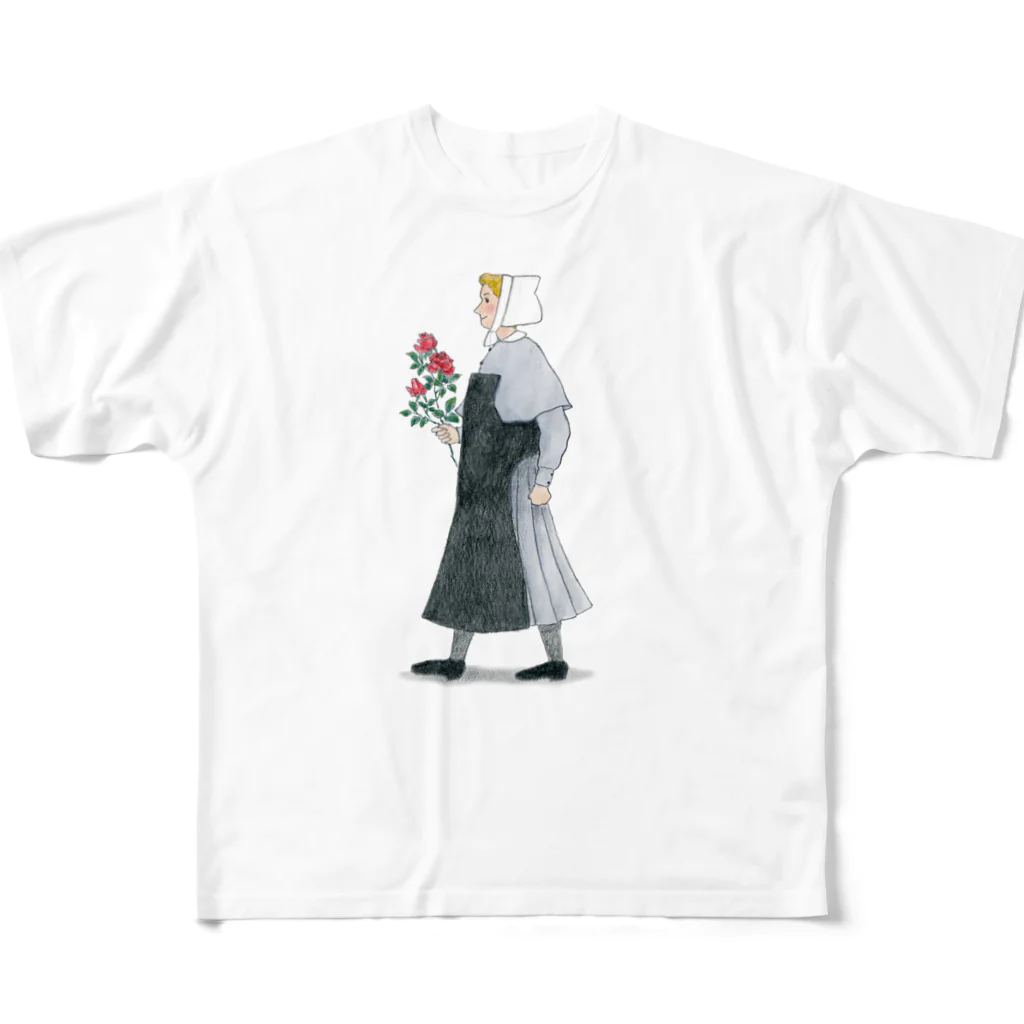 Kmaxshop53の花積むシベスター フルグラフィックTシャツ