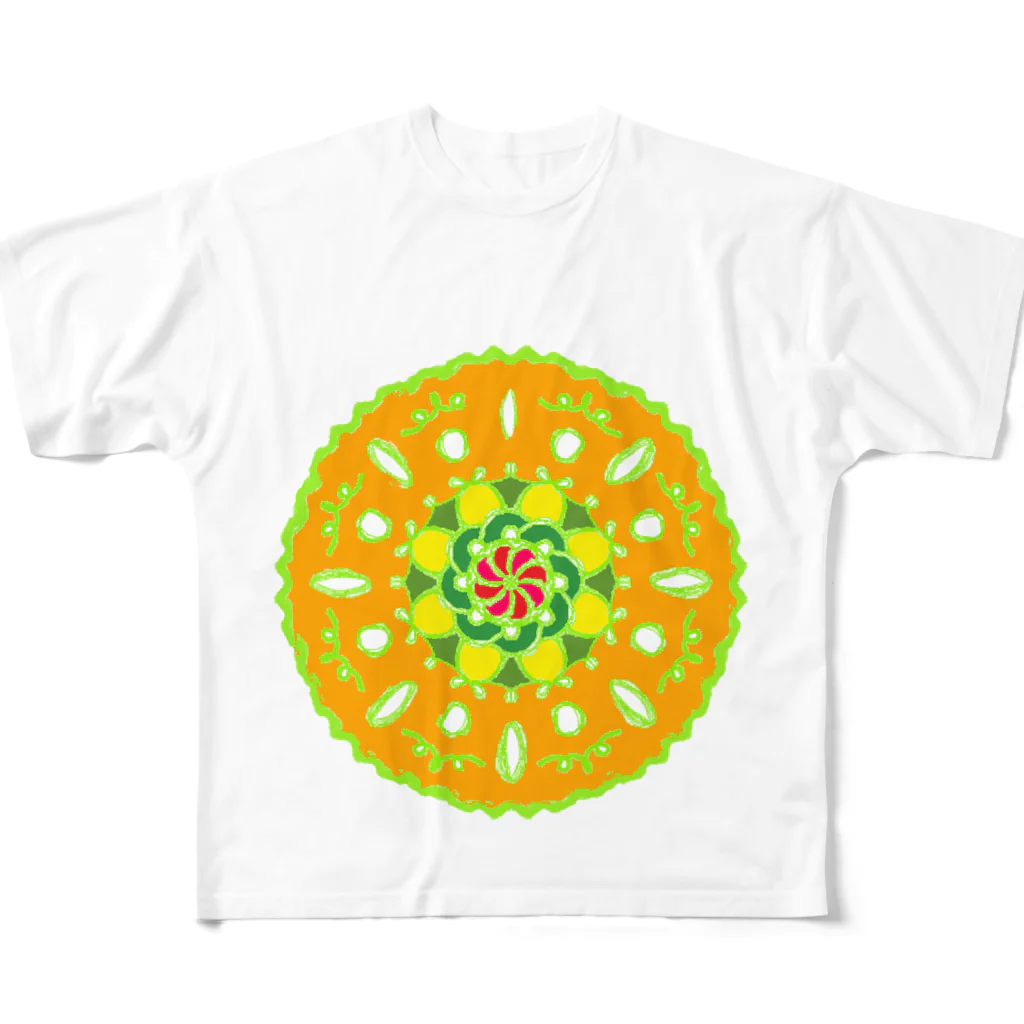螺時＠FF Ultima鯖Gaiaの果実風模様 フルグラフィックTシャツ