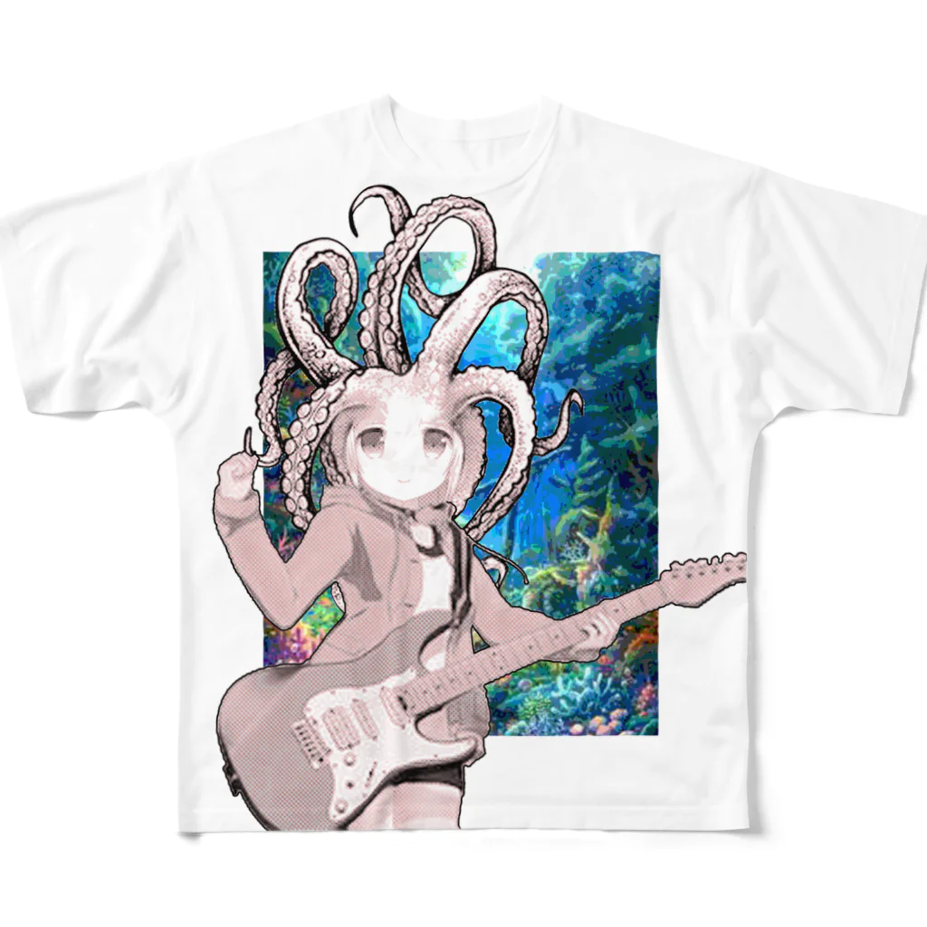 やまびこやまのギタータコ少女 All-Over Print T-Shirt