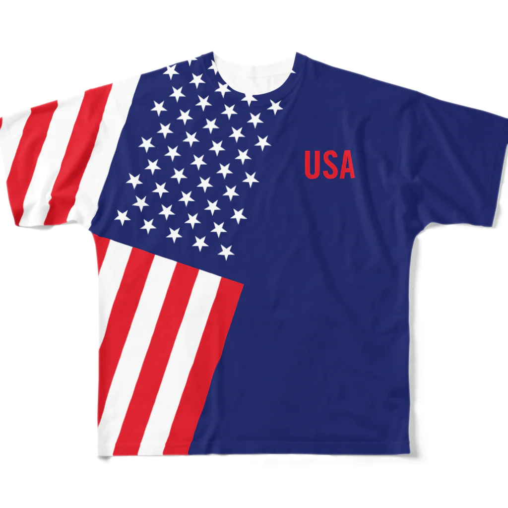 モリアゲ隊のアメリカ代表 フルグラフィックTシャツ