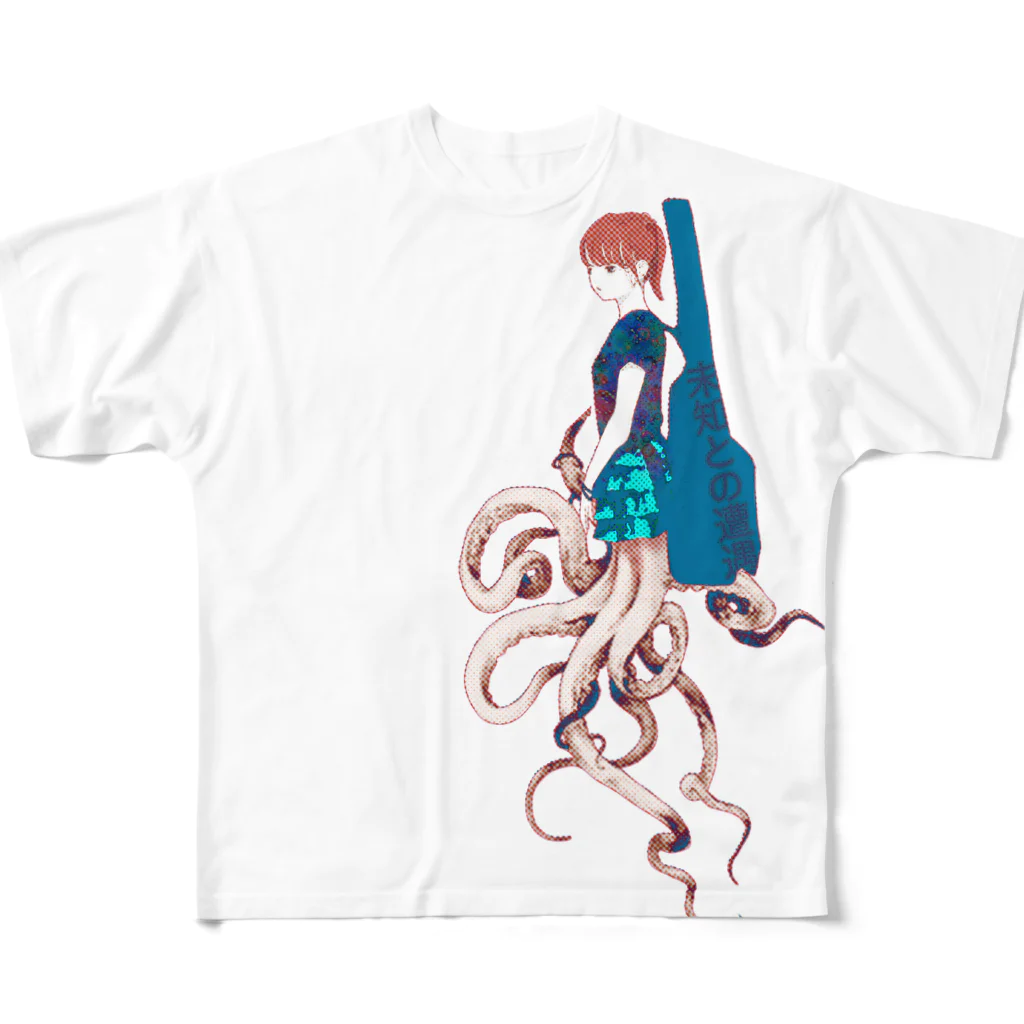 やまびこやまのロックタコ少女003 All-Over Print T-Shirt