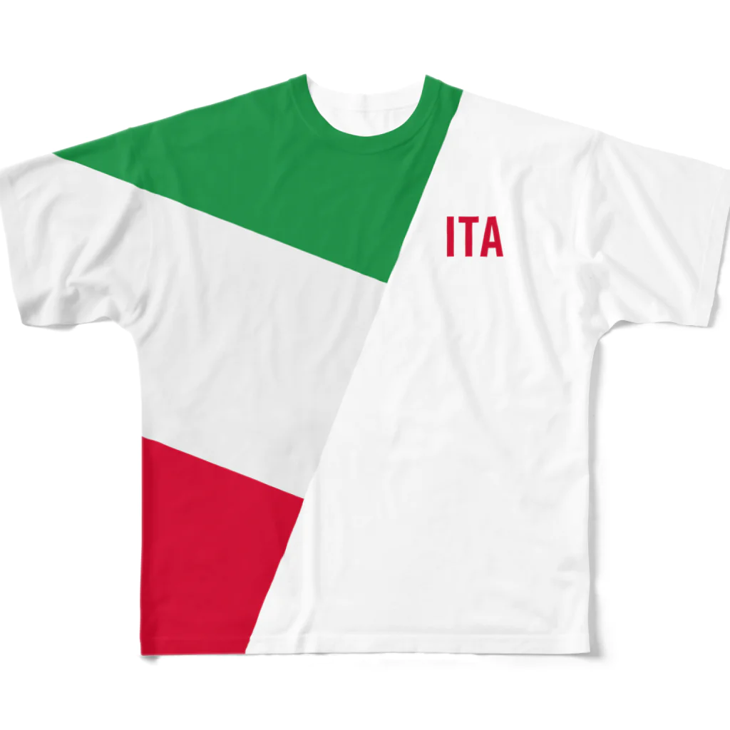 モリアゲ隊のイタリア代表 フルグラフィックTシャツ