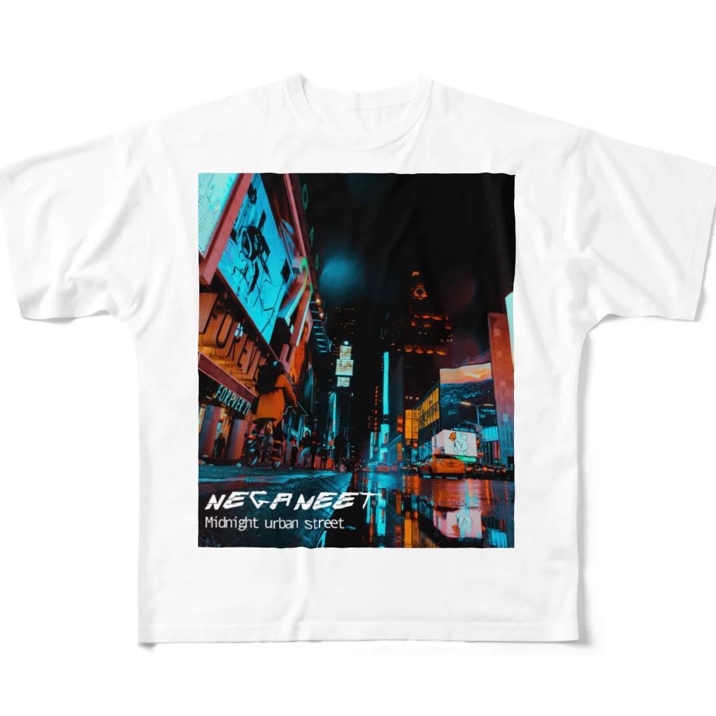 homofuturusのMidnight urban street All-Over Print T-Shirt