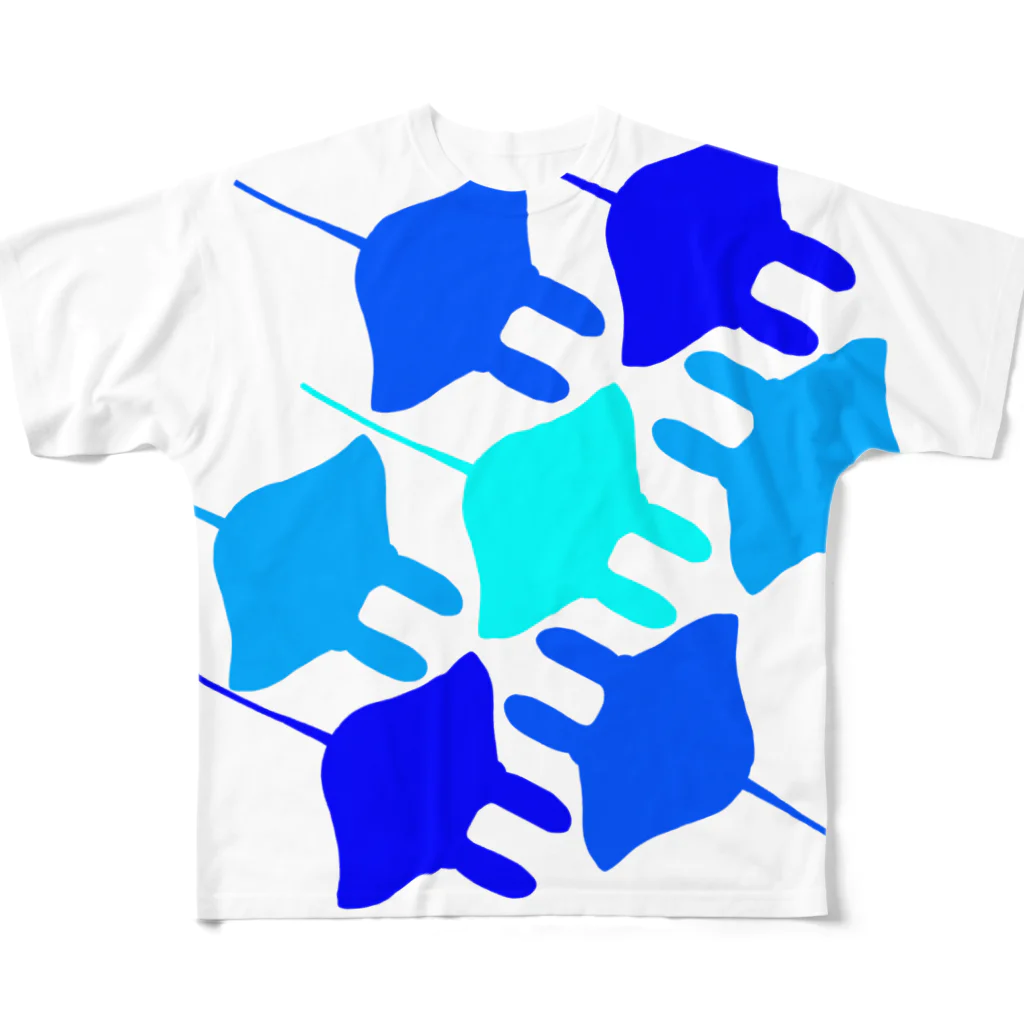しろいおふぅのマンタの群れ All-Over Print T-Shirt