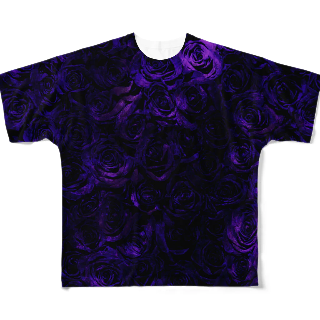 ᛋᛏᚱᚨᚾᚷᛖ ꙮ ᛄᚢᚾᚴの紫色の薔薇 フルグラフィックTシャツ