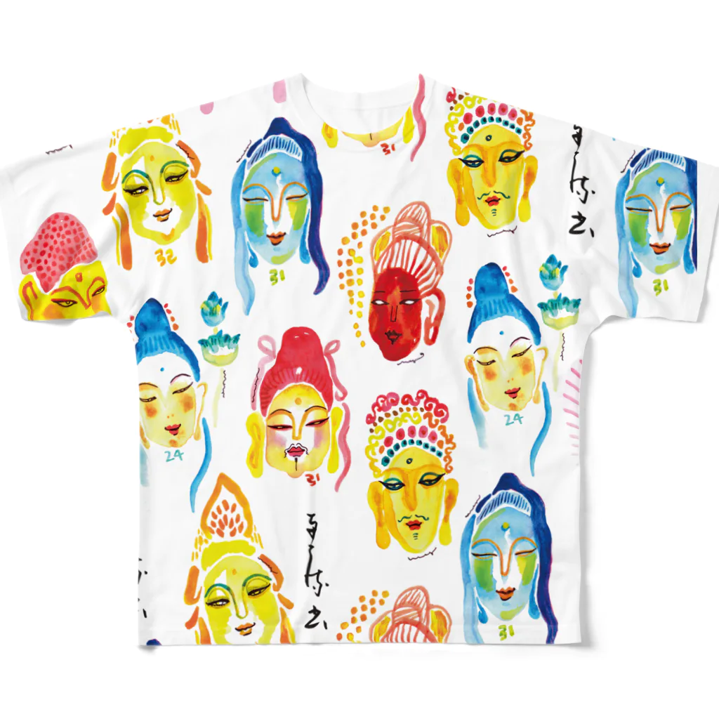 megumiillustrationのBUDDHA フルグラフィックTシャツ