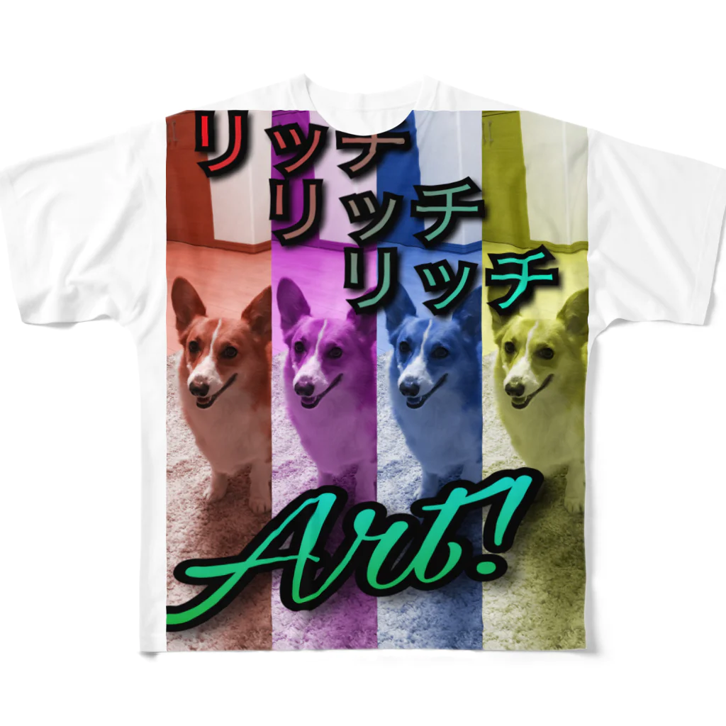 ichiyac designのコーギーリッチART All-Over Print T-Shirt