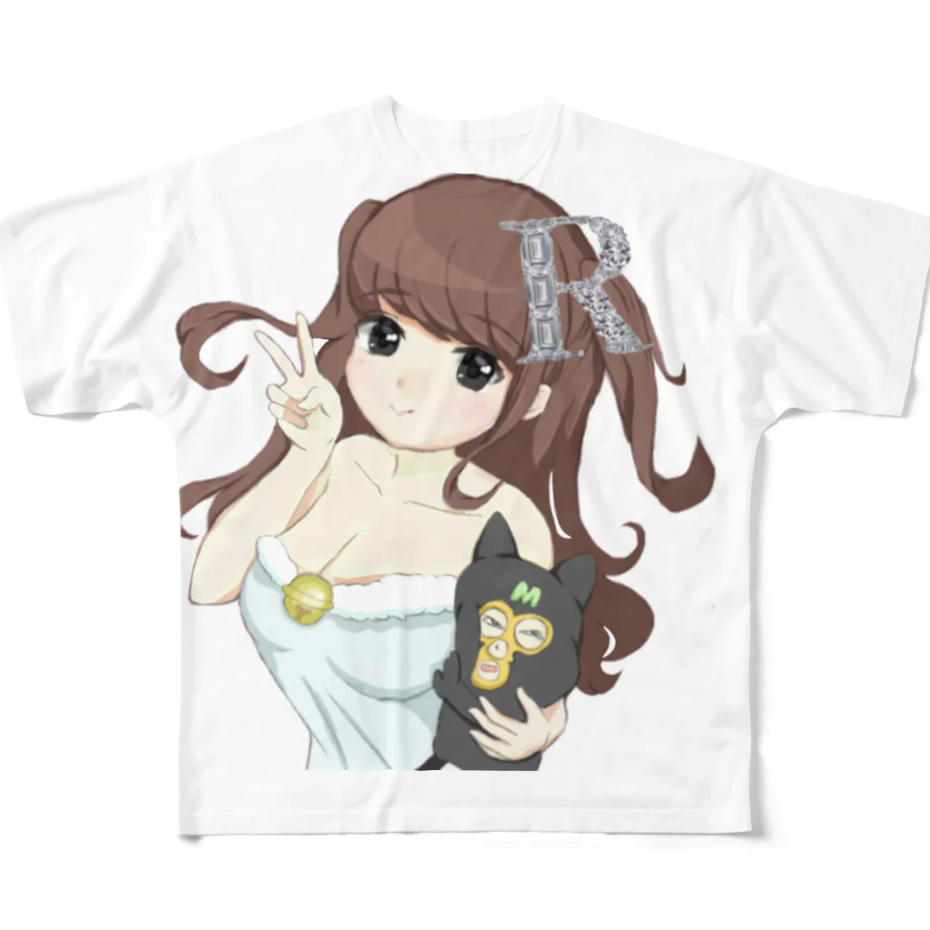 にゃんこ丼のRさんTシャツ フルグラフィックTシャツ