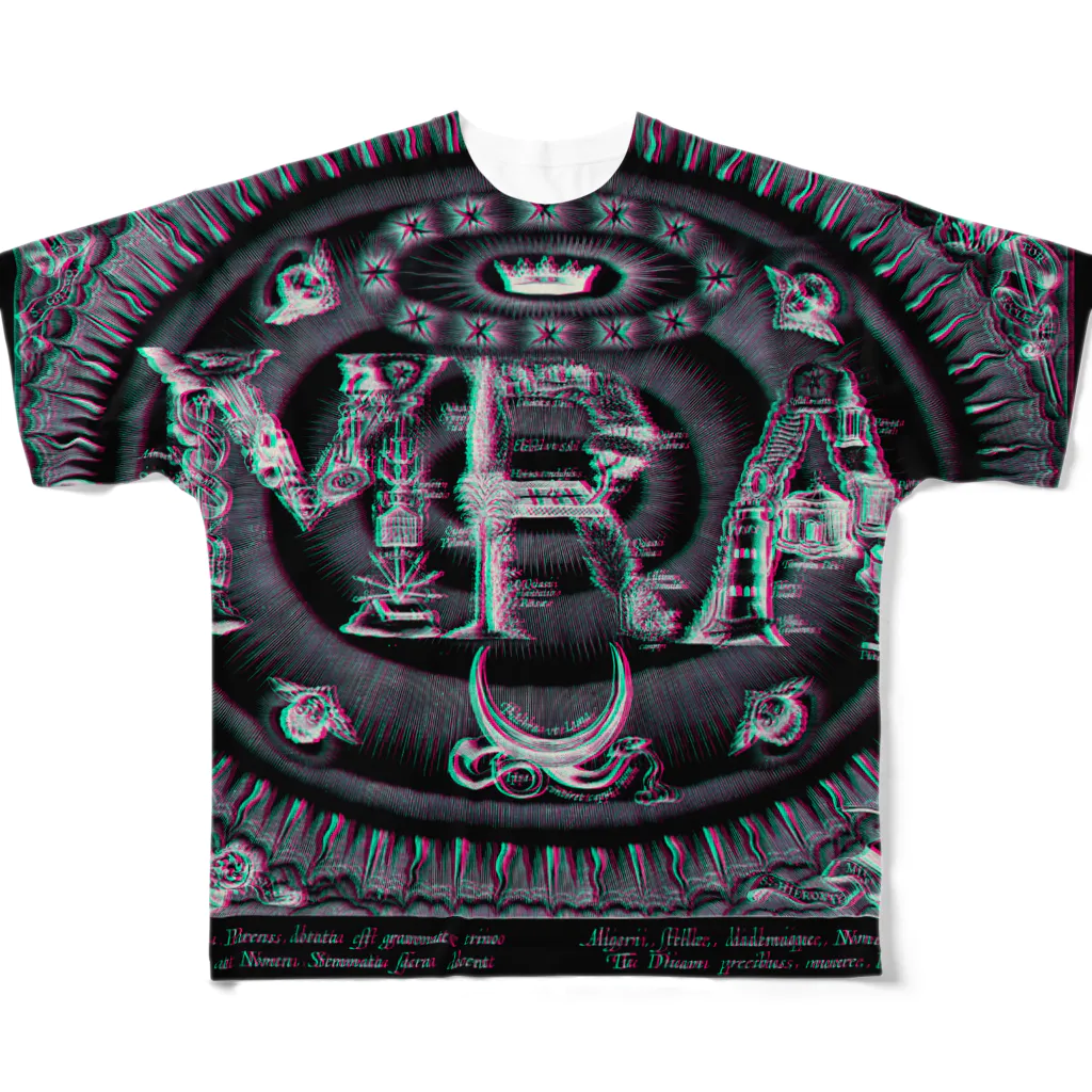 wnasnwの「モノグラム・オブ・マリア」 Ornament: Monogram van Maria: MRA opgebouwd uit Mariasymbolen, Michael Snijders, 1608 - 1630 All-Over Print T-Shirt