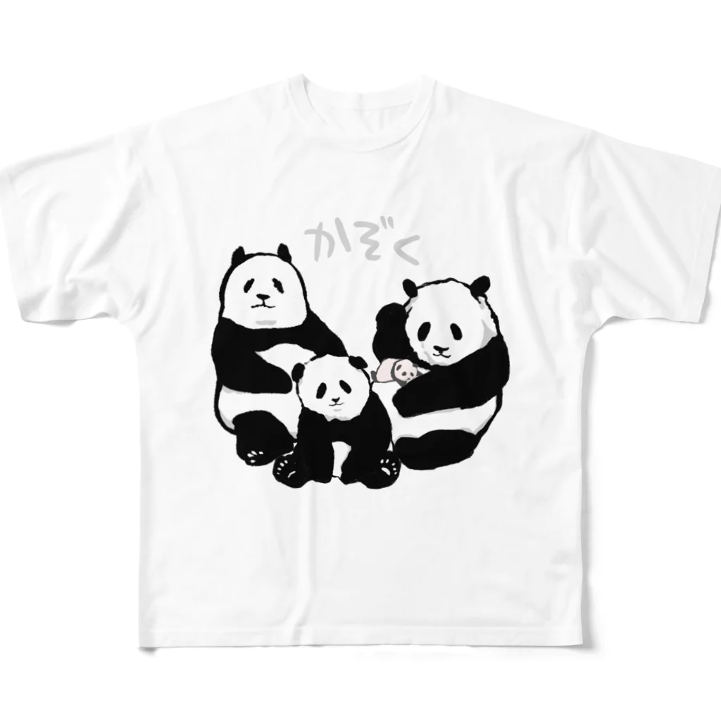 panda to kageのかぞく フルグラフィックTシャツ