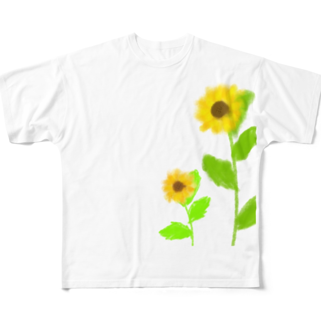 Lily bird（リリーバード）の風に揺れる向日葵 All-Over Print T-Shirt