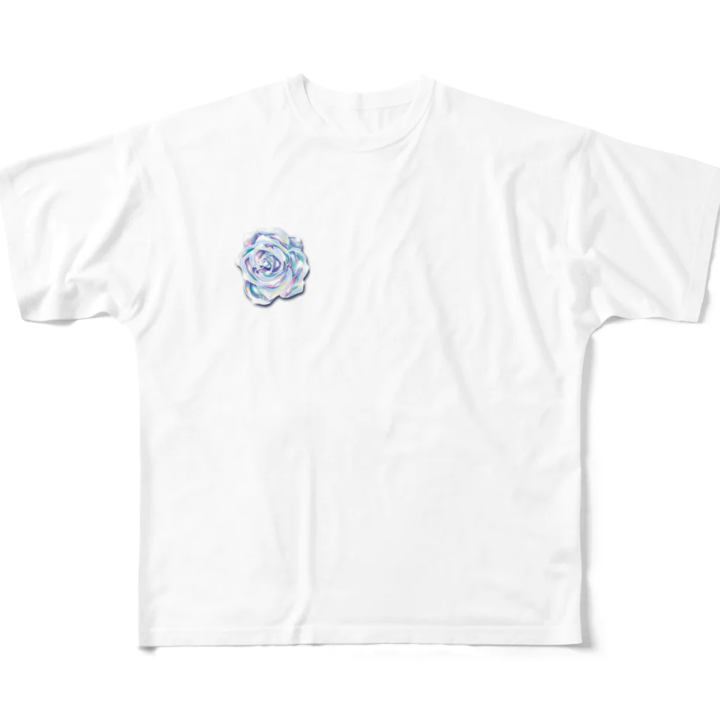 るなるなの虹色のバラ フルグラフィックTシャツ