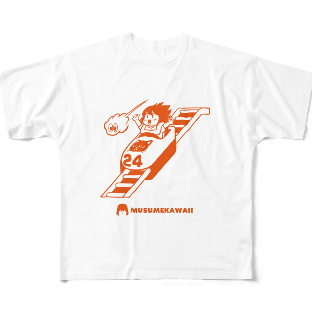 MUSUMEKAWAIIの0709ジェットコースターの日 フルグラフィックTシャツ