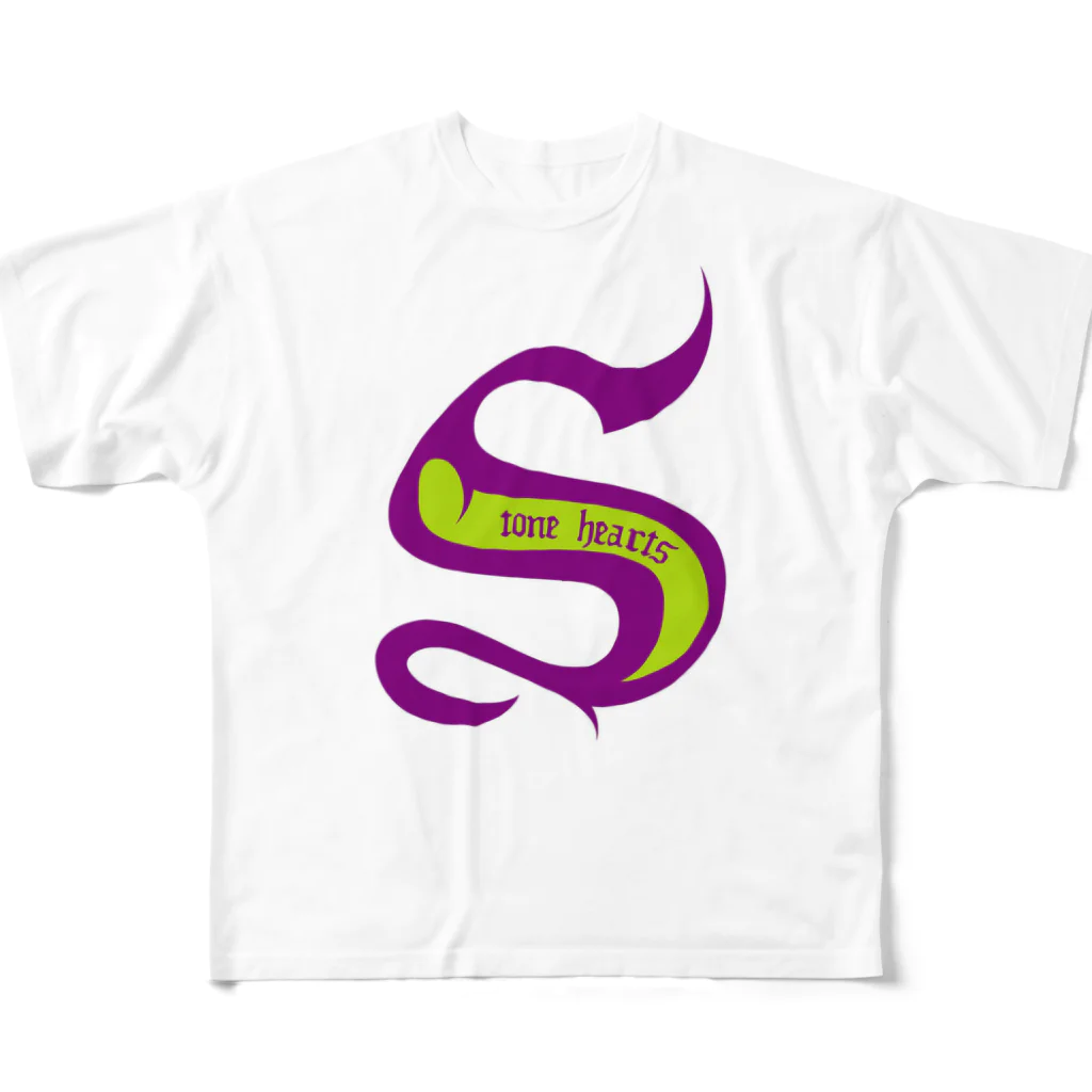 stoneheartsのstonehearts『S』ロゴ フルグラフィックTシャツ
