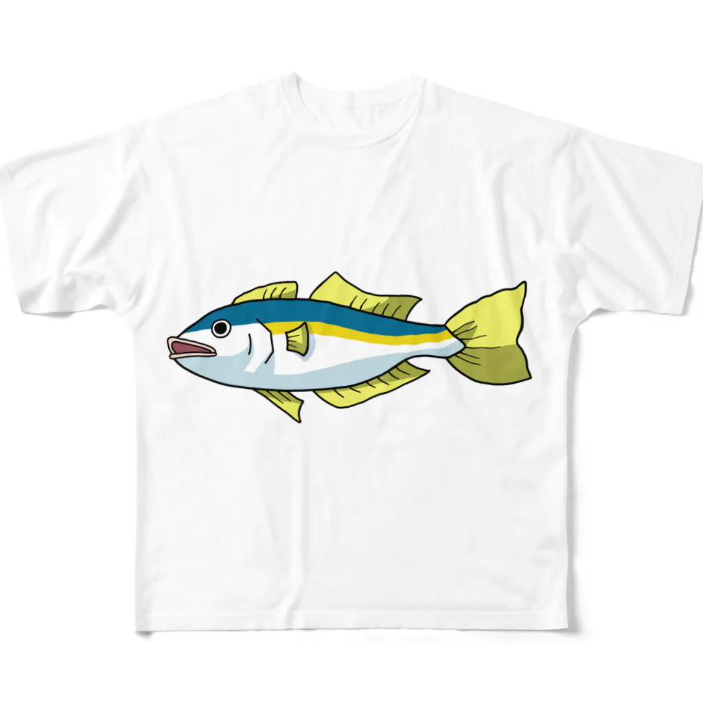 ペンペンストアのブリのTシャツ yellowtail フルグラフィックTシャツ